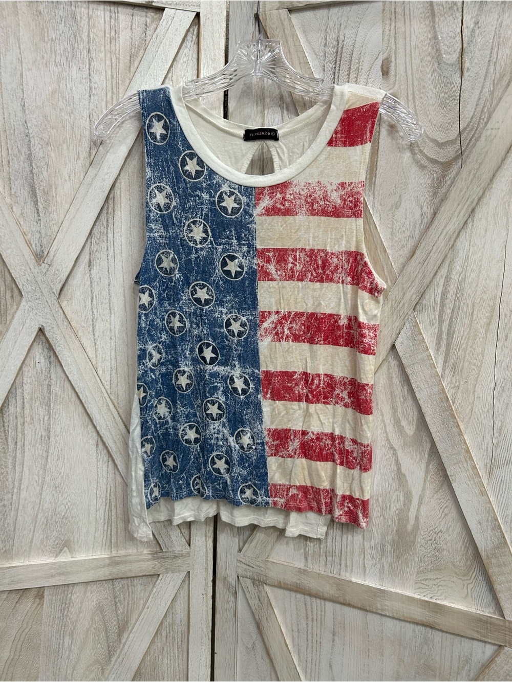 Flashmob Red White and Blue American Flag Tank Top
